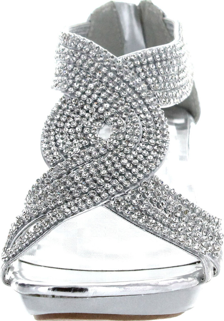 Delicacy Womens Angel-37A Open Toe Med Heel Wedding Dress Sandal Shoes