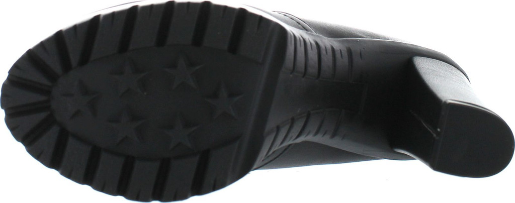 Delicious Women's Semper Faux Leather Closed Toe Elastic Side Panel Lug Platform High Heels Ankle Bootie