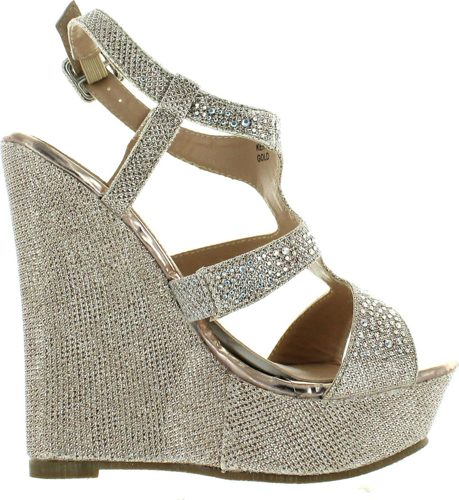 Anne Marie Womens 40-Kendra1 Open Toe High Heel Wedge Platform Sandal Shoes