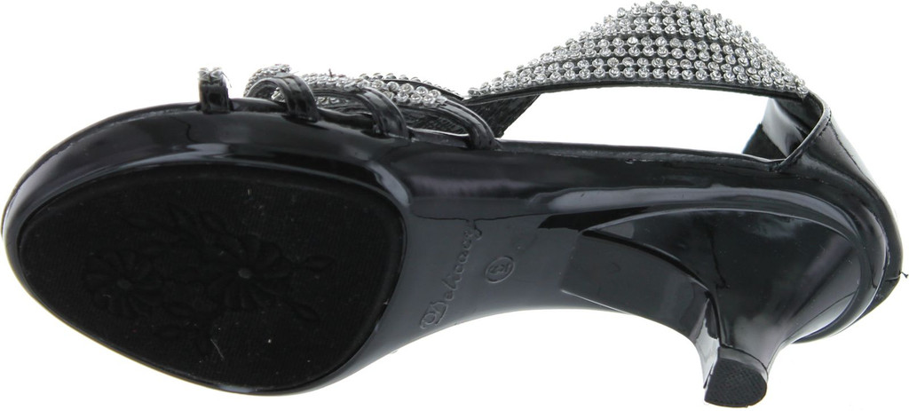 Delicacy Womens Angel-37 Strappy Rhinestone Dress Sandal Low Heel Shoes