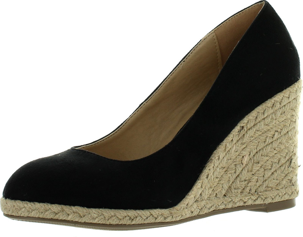 Delicious Womens Parma Round Toe Espadrille Wedge Slip On Sandals