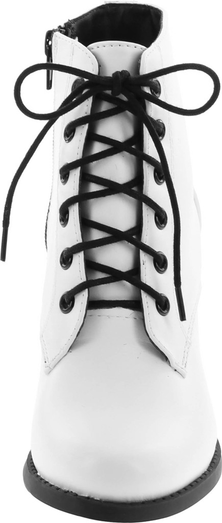 Soda Women Korman Cute Chunky Lace Up Leatherette Zipper Ankle Bootie