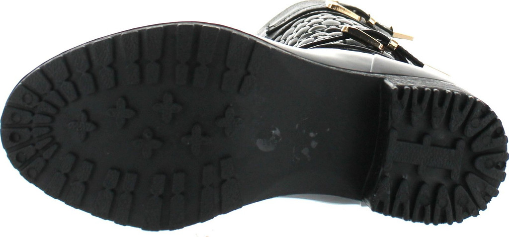 Link Fatima-27K Kids Girls Link Knee High Side Zip Riding Winter Rain Boots