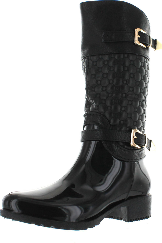 Link Fatima-27K Kids Girls Link Knee High Side Zip Riding Winter Rain Boots