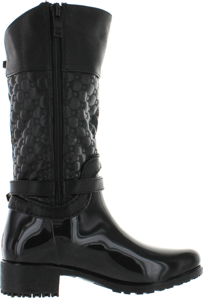 Link Fatima-27K Kids Girls Link Knee High Side Zip Riding Winter Rain Boots