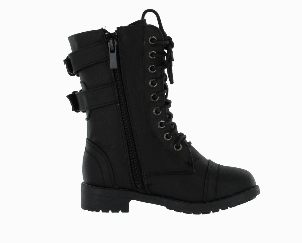 Lucky Top Soda Pack72 Dome Girls Faux Leather Combat Boots