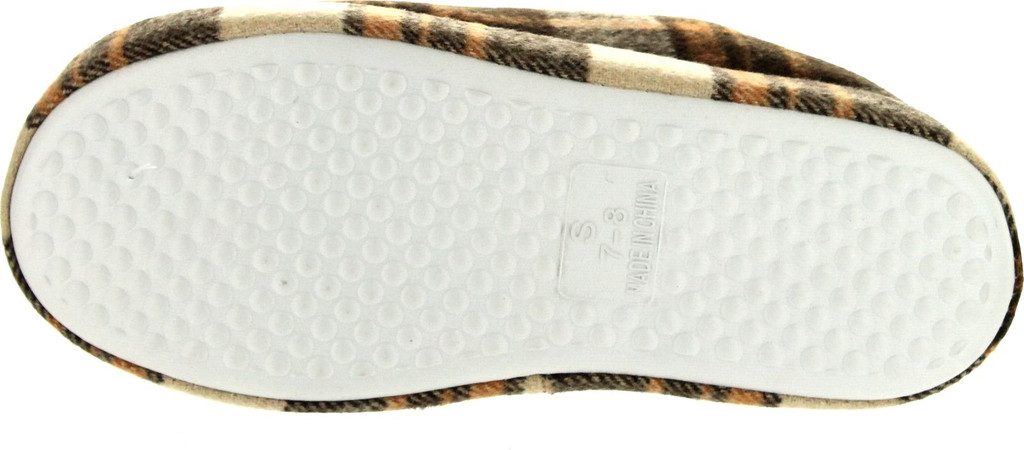 Empire Mens Sophisticated Mens Open Back Plaid Fleece Slippers