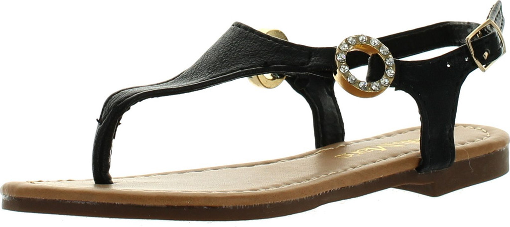 Bella Marie Girls Marie-9K Fashion Slip On Cute Braid Style Strappy Buckle Kids Sandals