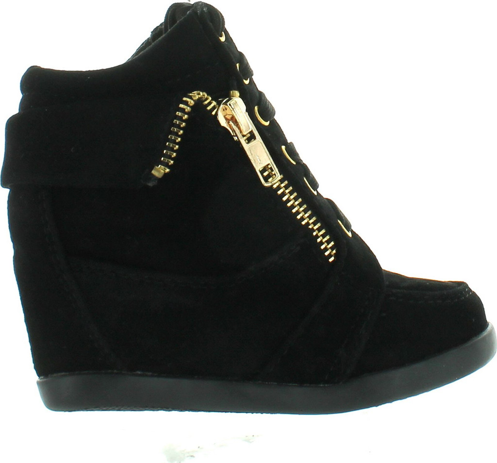 Peter Gladys24 Kids Tan Fashion Leatherette Suede Lace-Up High Top Wedge Sneaker Bootie