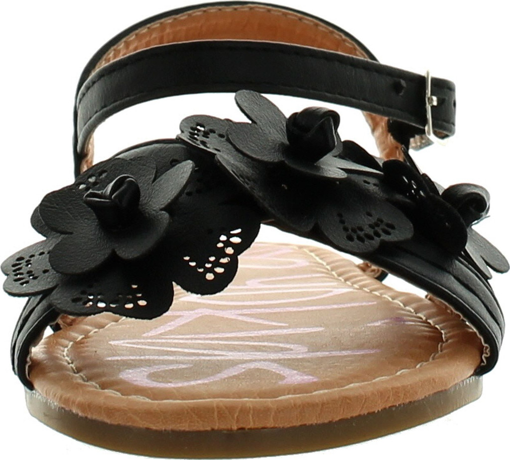 Yokids Cindee-73 Little Girls Flat Sandals With Front Flower Design