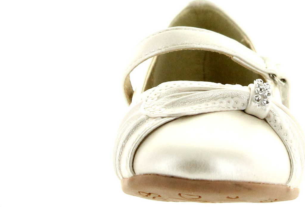Little Angel Girls Kelly-664E Ruffle Rhinestone Sequin Decor Ballerina Flats Shoes