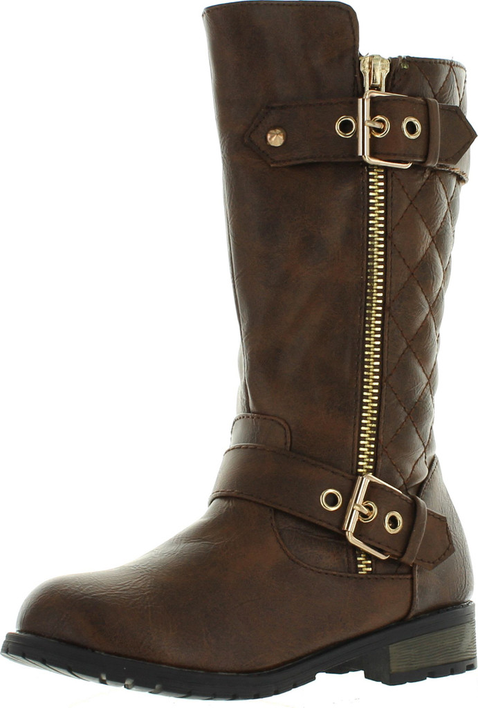 Link Mango-21K Little Girls New Knee High Flat Riding Boots Shoes