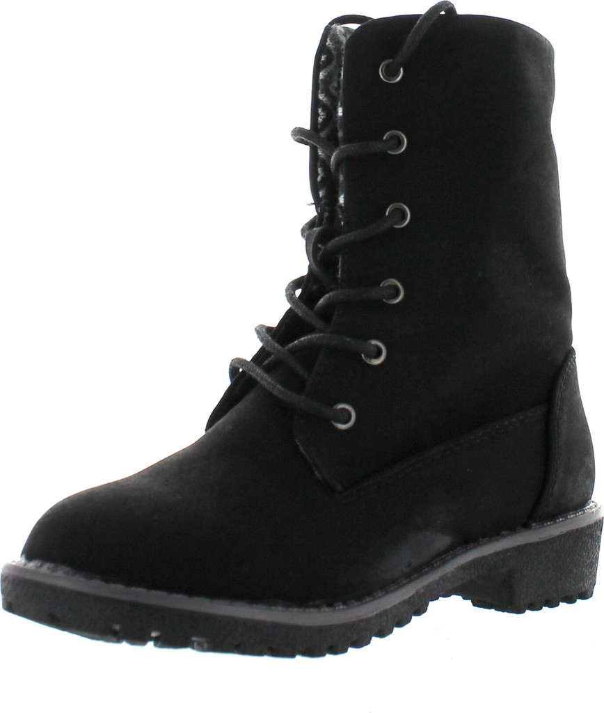 Bella Marie Newyork-28K Girl Kids Girls Youth Fold Over Combat Print Boots Synthetic Shoes