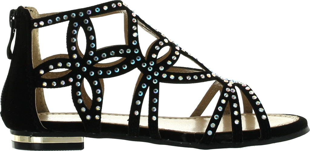Forever Tory63 Kids Bling Rhinestone Four-Leaf Clover Cut Out Strap Gladiator Dress Sandal Shoes
