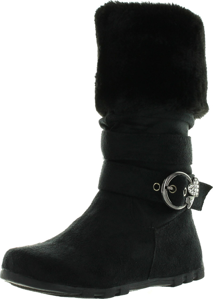 Diamond New Girls Slouch Comf Tall Midcalf Suede Winter Boots Shoes