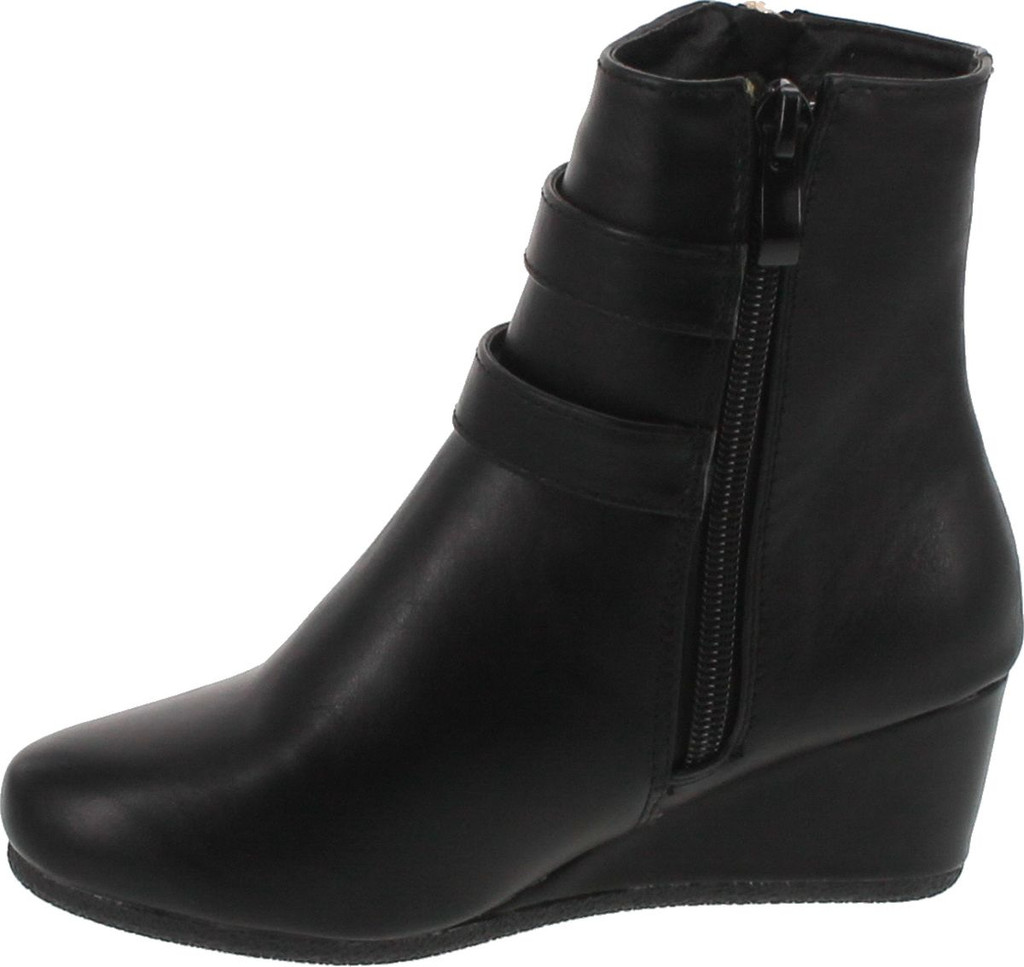 Link Peggy-90K Children Girl's Wedge Heel Double Straps High Top Ankle Booties