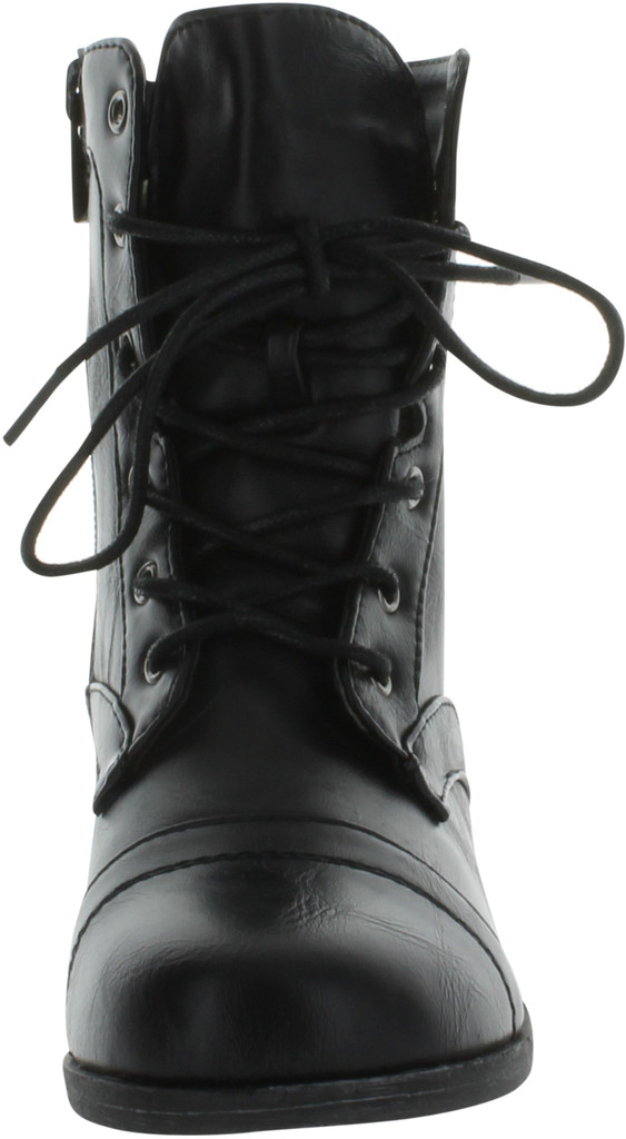 Rosalie32k Lace-Up Kids Military Combat Boot Zipper Children's Shoes