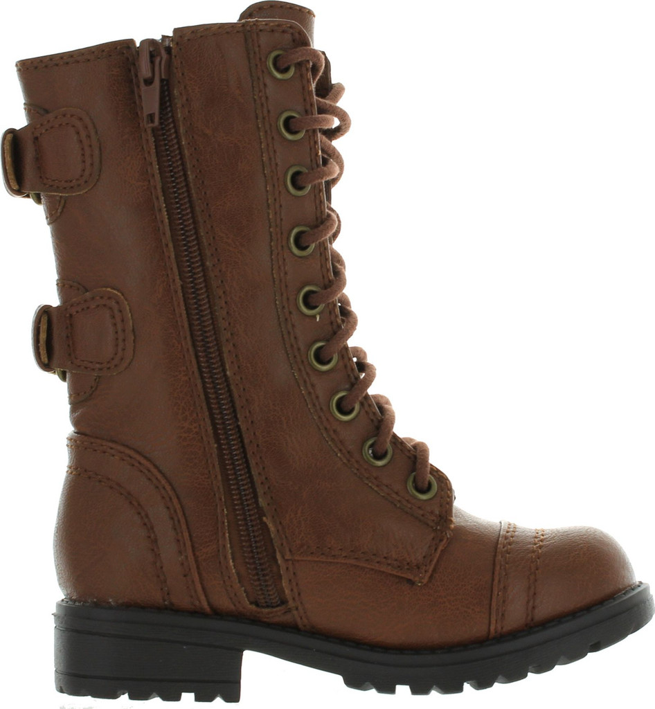 Soda Girls Kids Dome-2S Lace Up Military Combat Boots