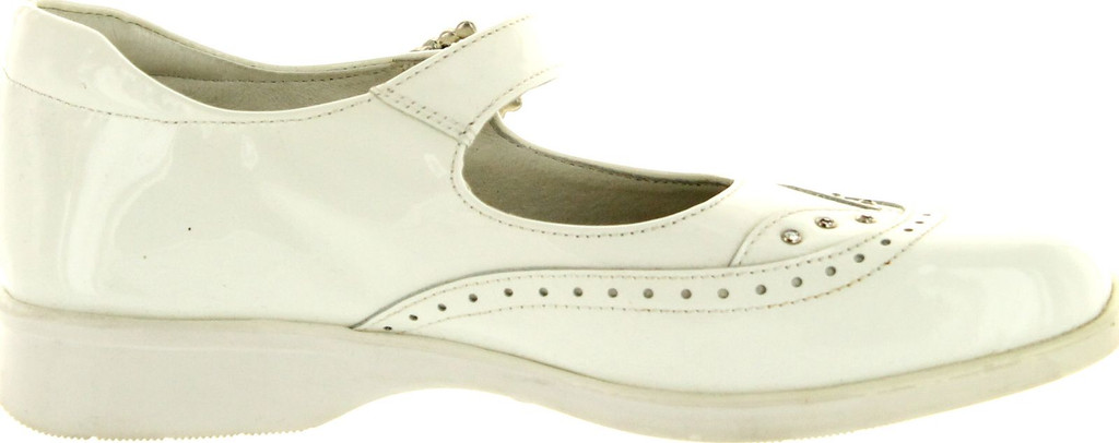 Oxford Girls 3053 White Patent Made In Italy Dress Flats Shoes