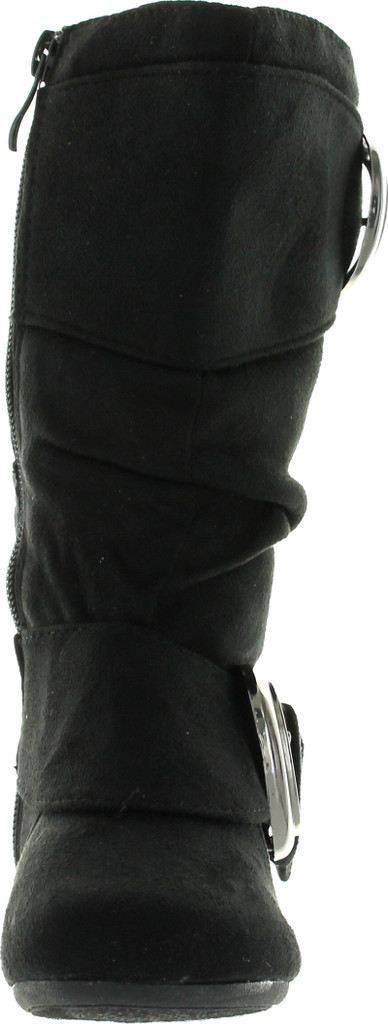 Link Girls Two Buckle Side Zipper Faux Suede Boots (Toddler/Little Kid/Big Kid)