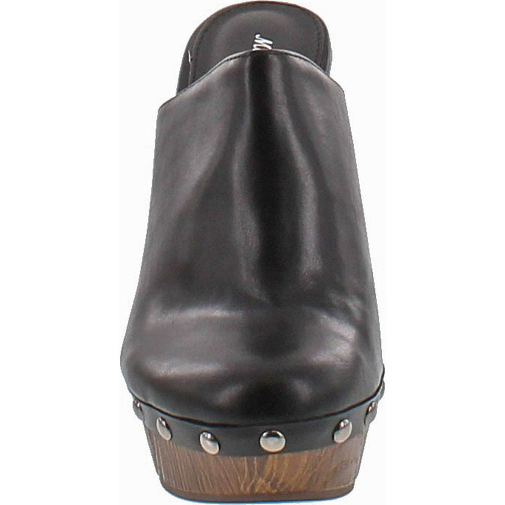 Mark And Maddux Antonio-06 Wood Effect Platform Women's Clogs In Black