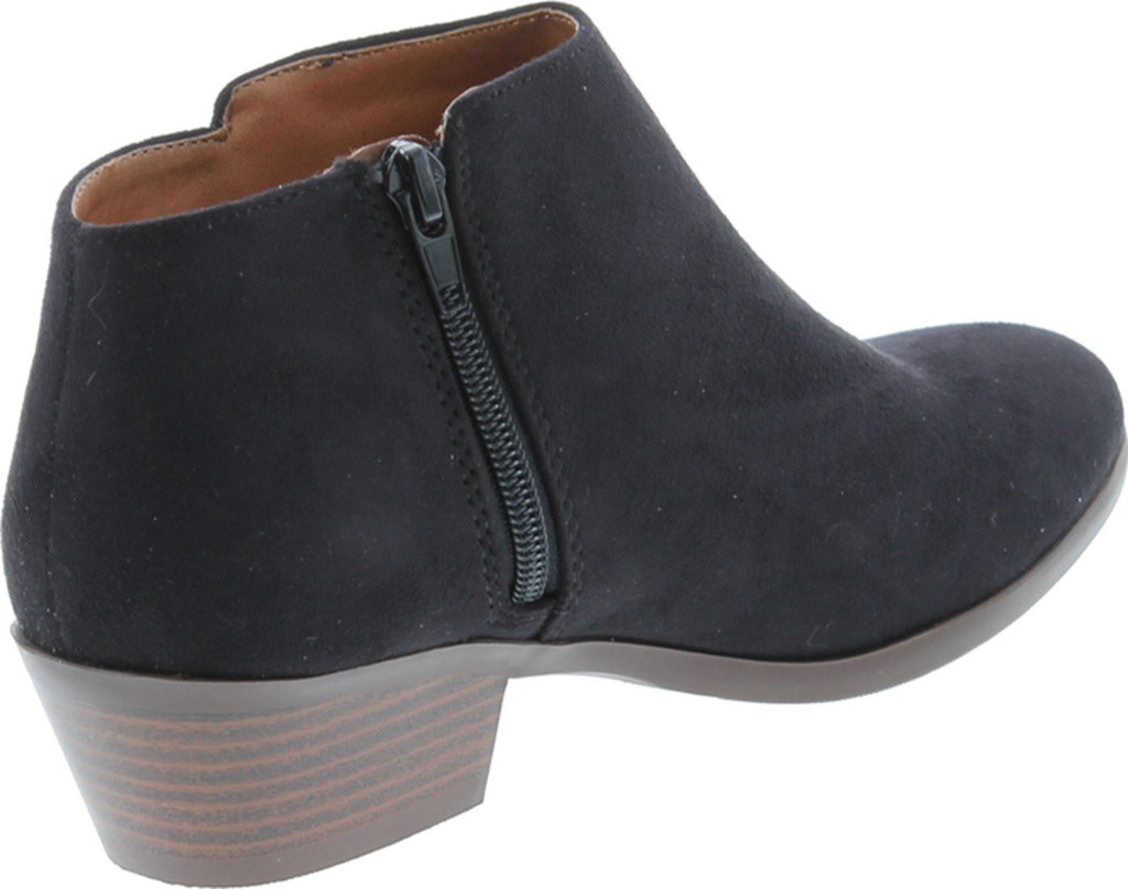 Soda Women's Mug Round Toe Faux Suede Stacked Heel Western Ankle Bootie