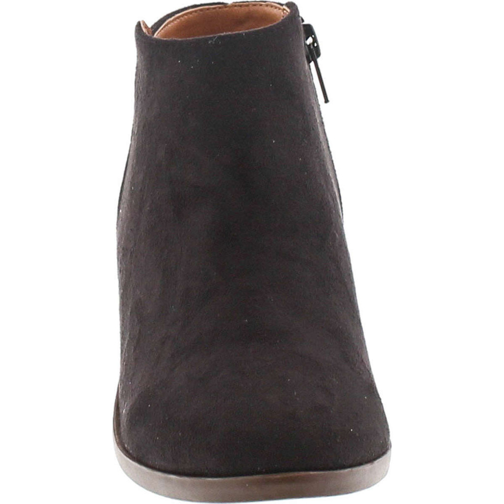 Soda Women's Mug Round Toe Faux Suede Stacked Heel Western Ankle Bootie