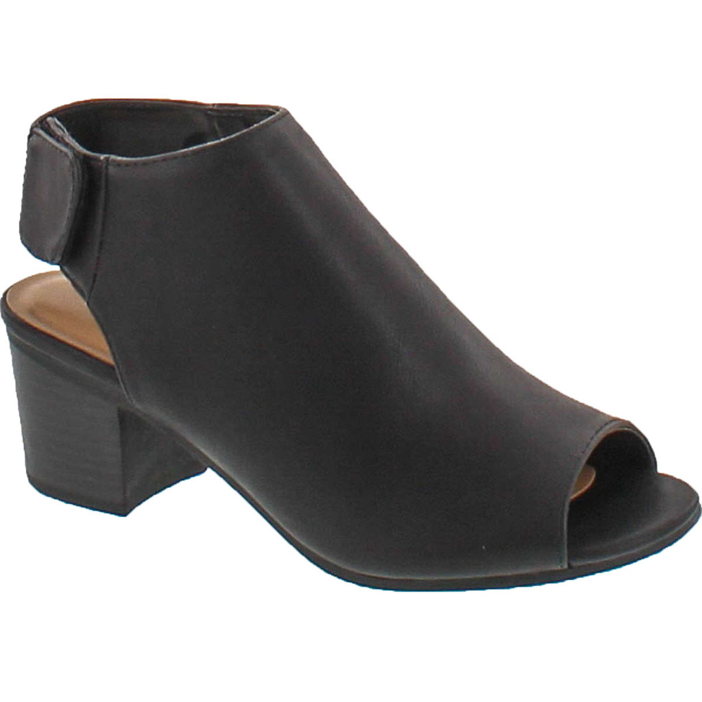 Soda Women's Harlyn-S Leatherette Cutout Peep Toe Booties