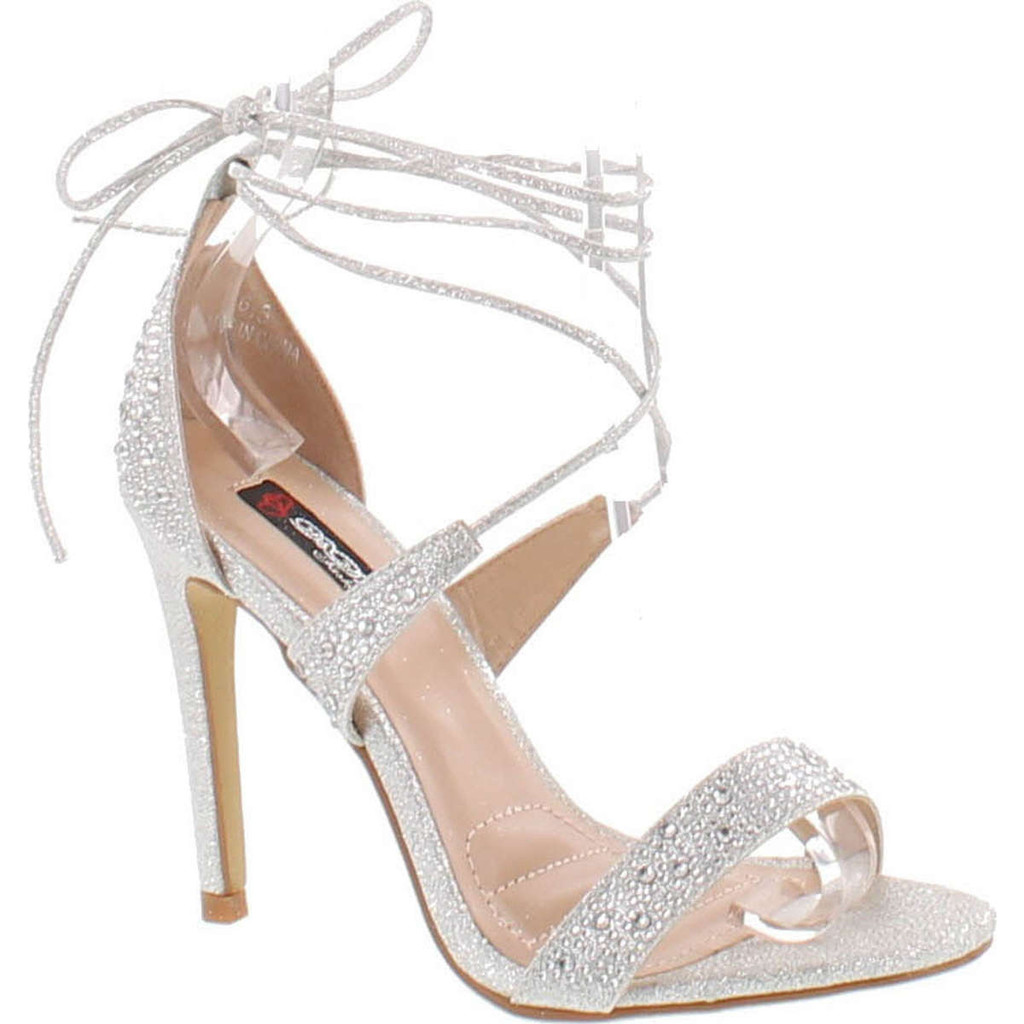 Dbdk By Elegant Footwear Women's Yael-1 Rhinestone Ankle Wrap Sandal