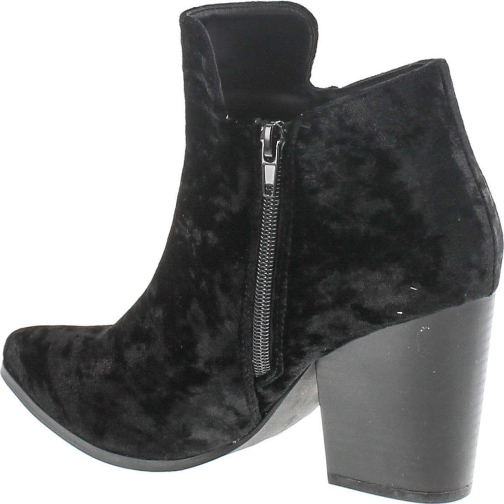 Static Footwear Brock-2 Women's Almond Toe Side Zipper Block Middle Heel Ankle Booties