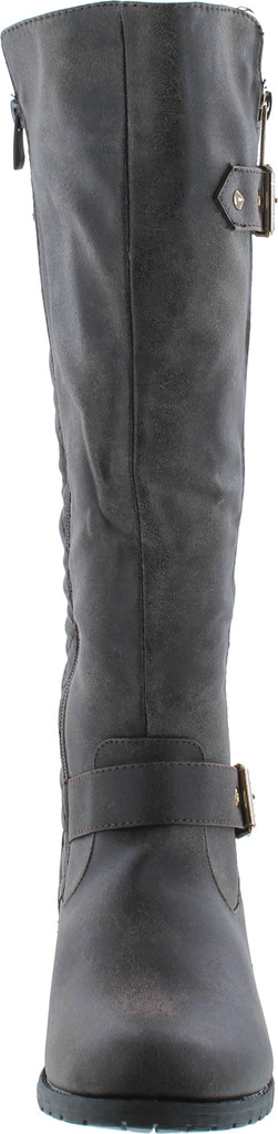 Liliana Kenzy-6 Women's Drawstring Tie Chunky Heel Over Knee High Stretchy Boots