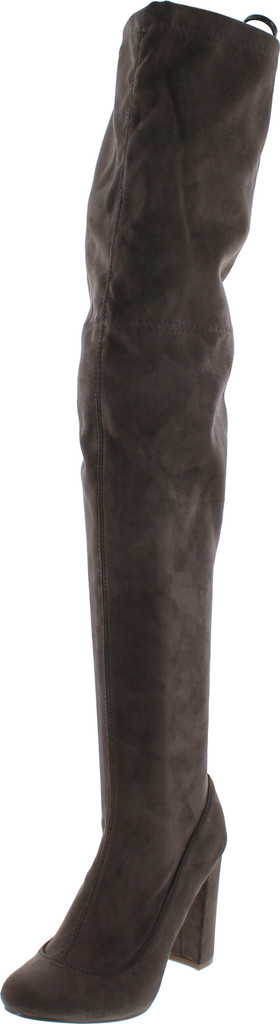 Liliana Kenzy-6 Women's Drawstring Tie Chunky Heel Over Knee High Stretchy Boots