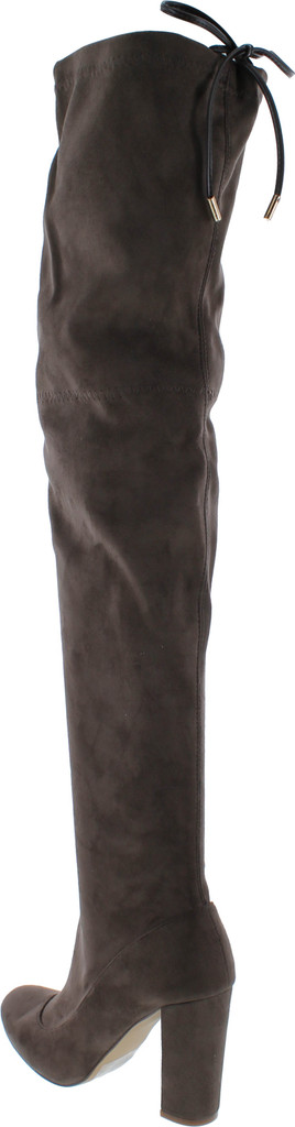 Liliana Kenzy-6 Women's Drawstring Tie Chunky Heel Over Knee High Stretchy Boots