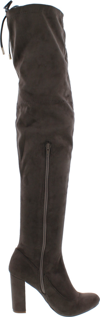 Liliana Kenzy-6 Women's Drawstring Tie Chunky Heel Over Knee High Stretchy Boots