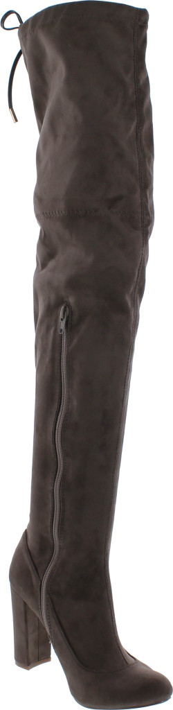 Liliana Kenzy-6 Women's Drawstring Tie Chunky Heel Over Knee High Stretchy Boots