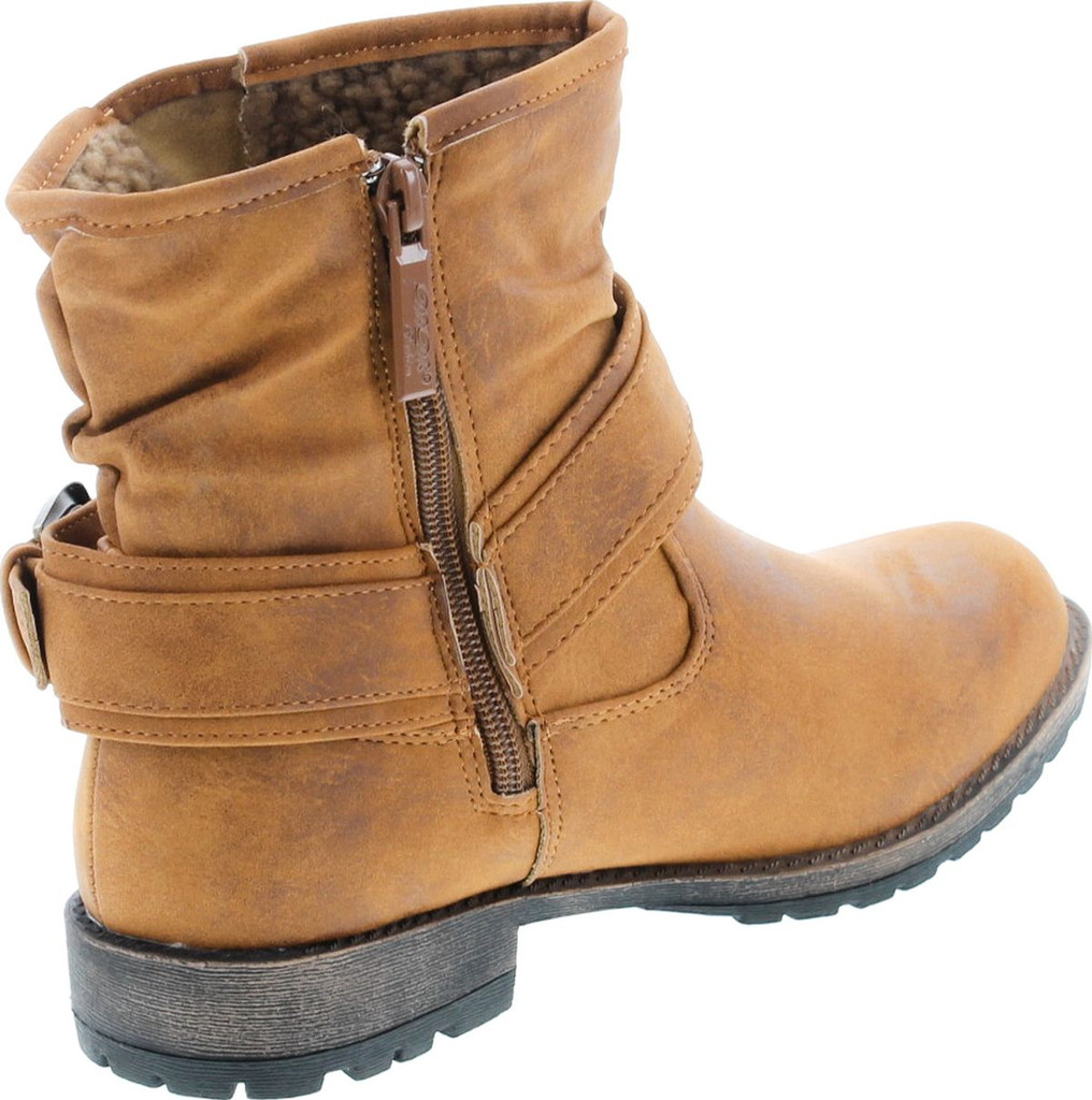 Dbdk Lucy-13 Women's Distressed Side Zipper Lug Sole Flat Heel Ankle Booties