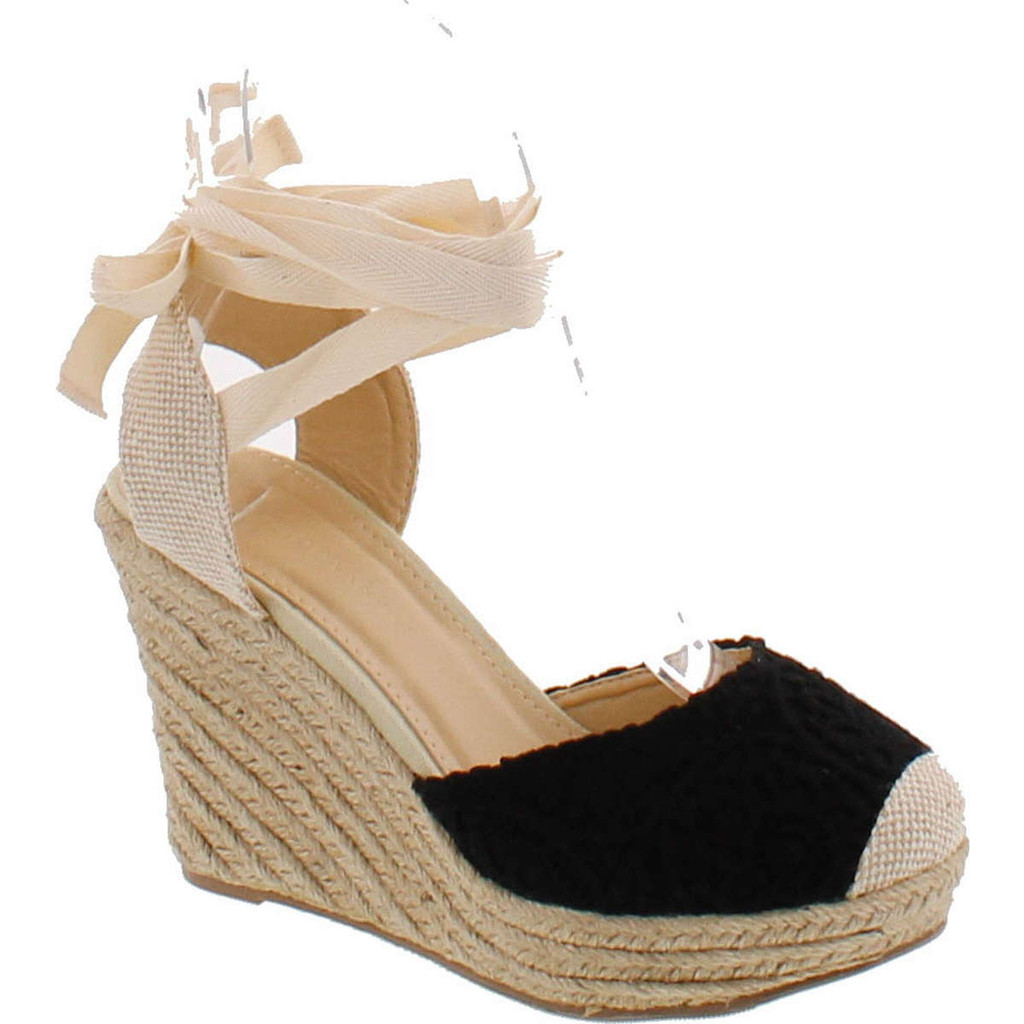 espadrille wedge ankle wrap