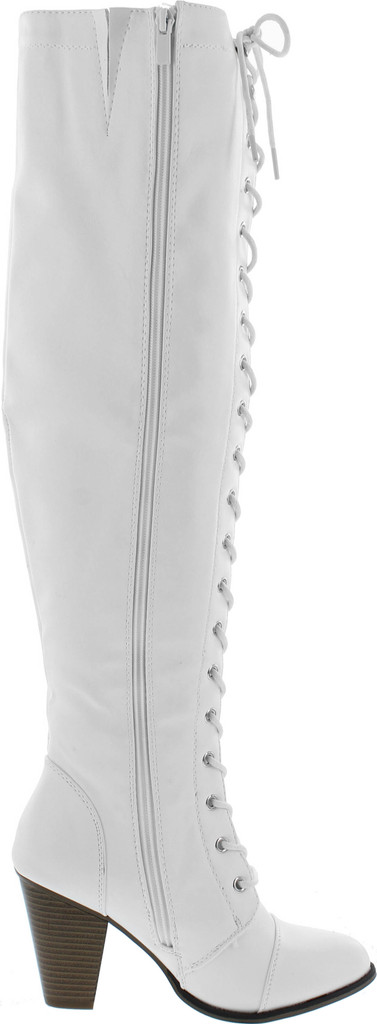 Forever Camila-48 Womens Chunky Heel Lace Up Over The Knee High Riding Boots