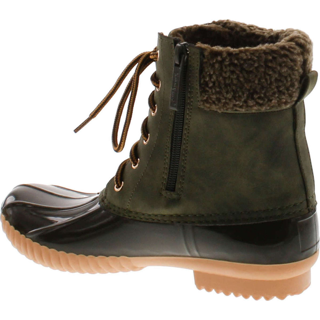 Nature Breeze Duck-02 Women Stitching Lace Up Side Zip Waterproof Insulated Boot