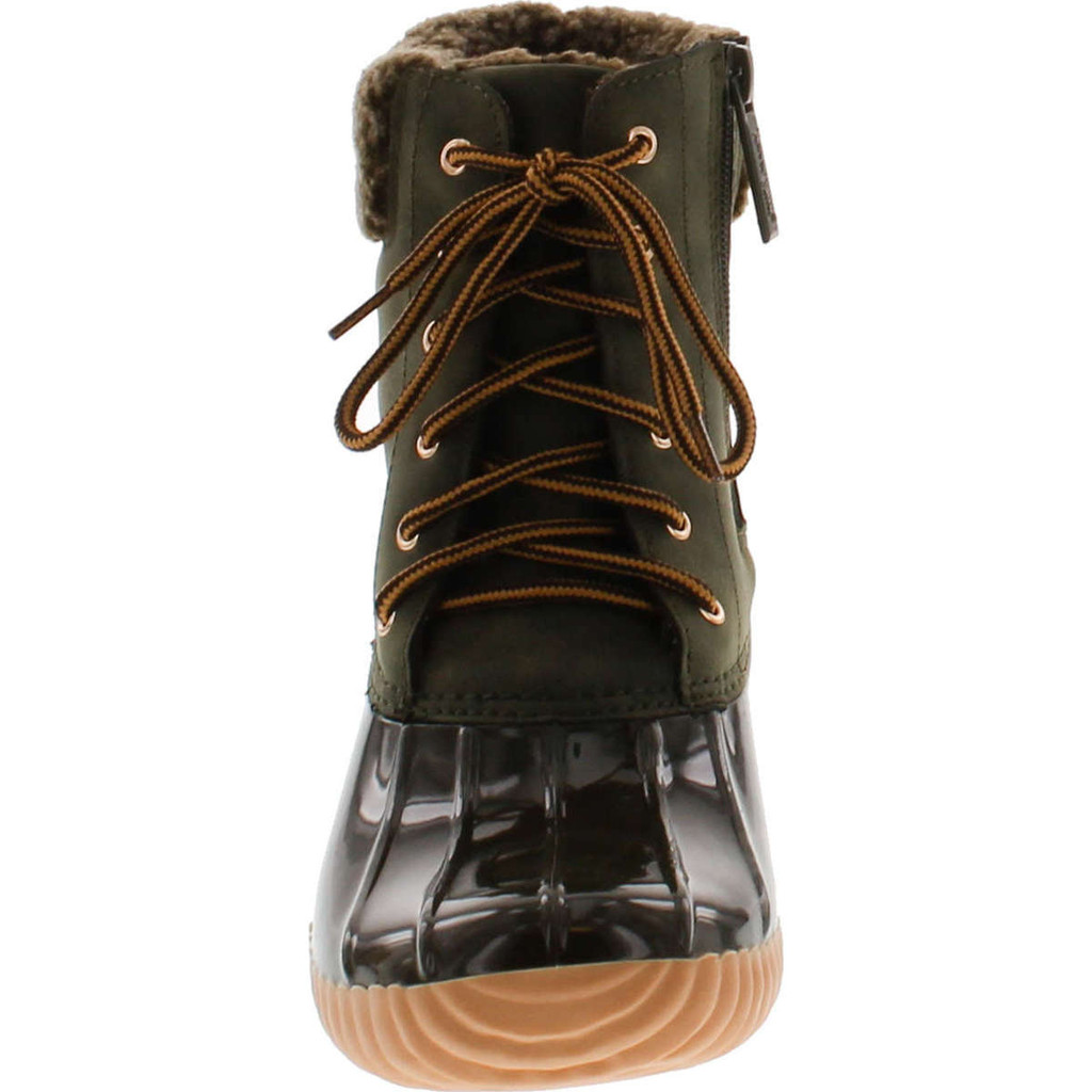 Nature Breeze Duck-02 Women Stitching Lace Up Side Zip Waterproof Insulated Boot