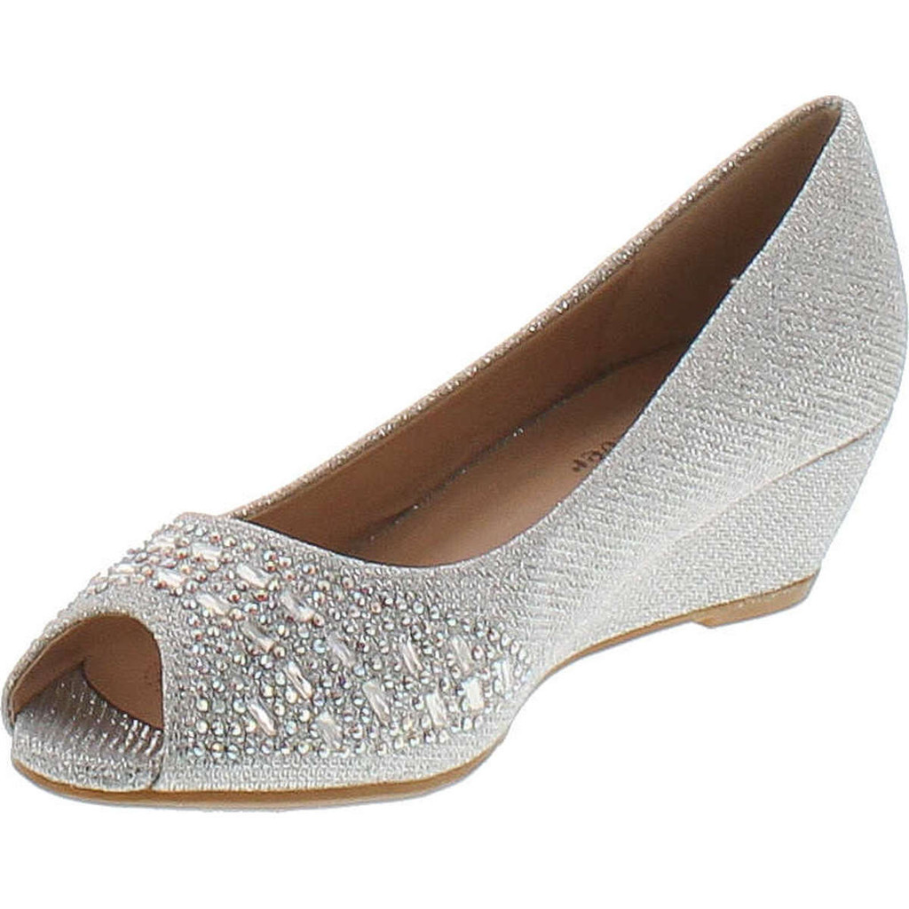 Forever Womens Low Wedge Heel Peep Toe Wedding Party Dress Sandals Shoes