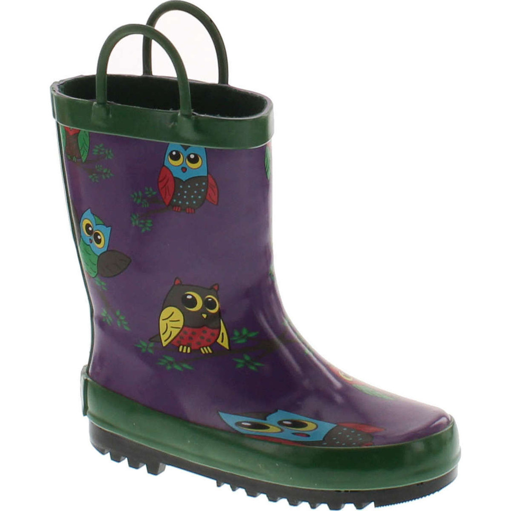 Foxfire For Kids 600-74 Purple With Owls Rubber Boots