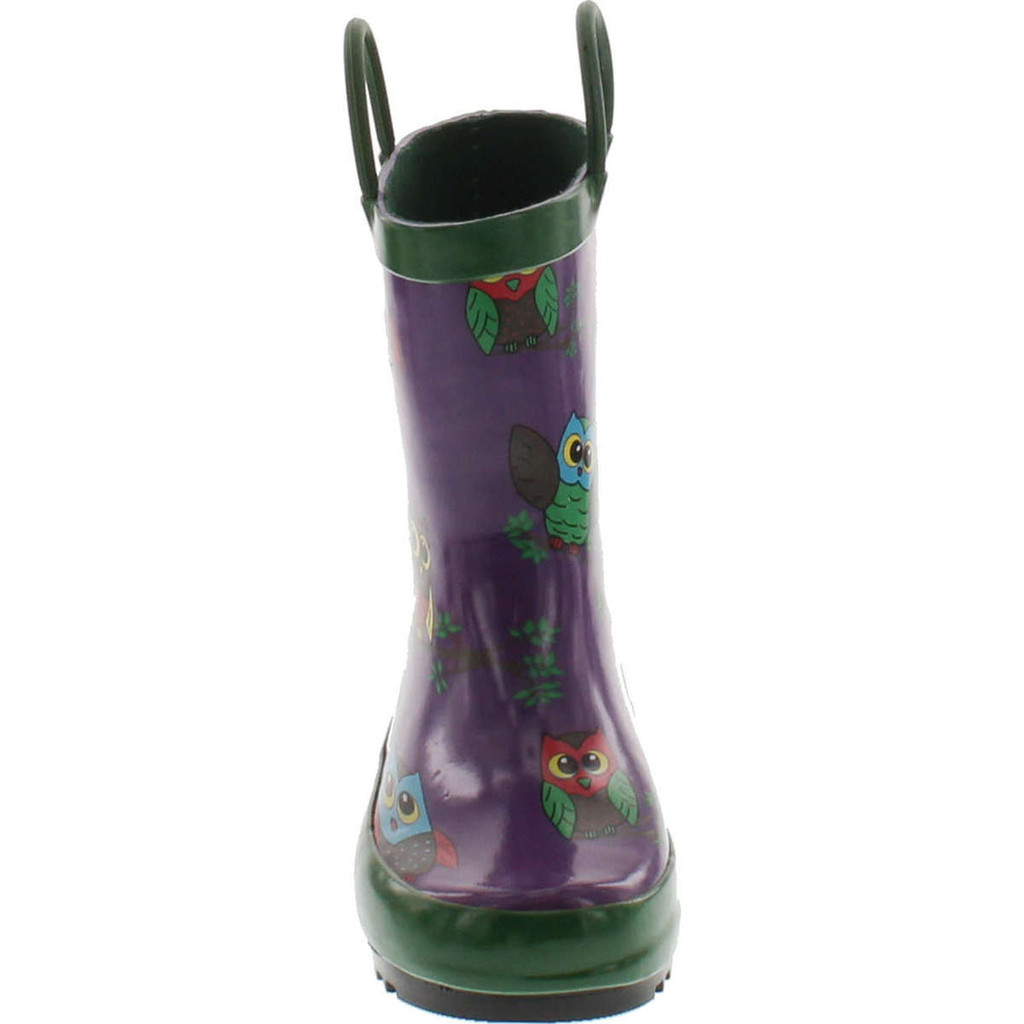 Foxfire For Kids 600-74 Purple With Owls Rubber Boots