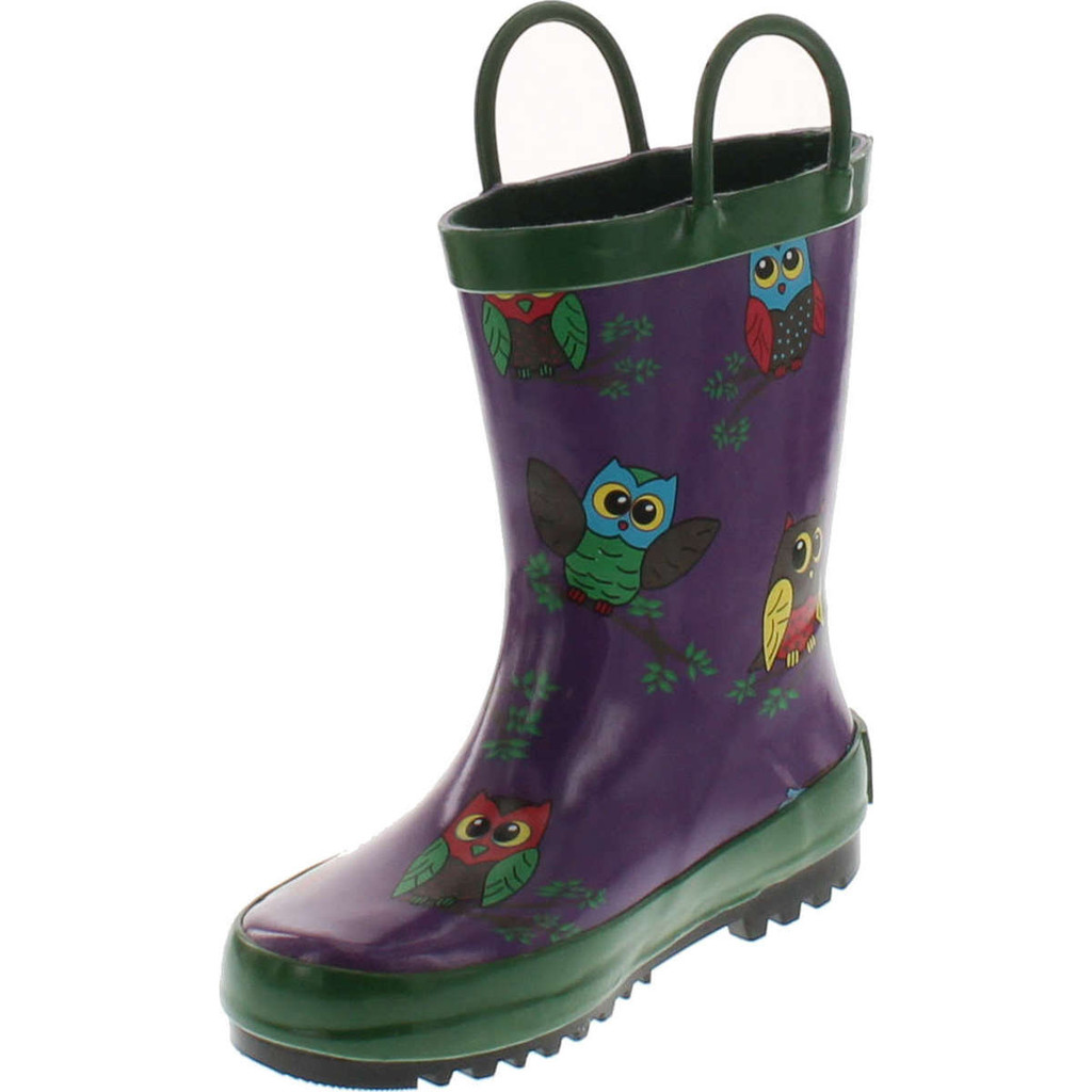 Foxfire For Kids 600-74 Purple With Owls Rubber Boots