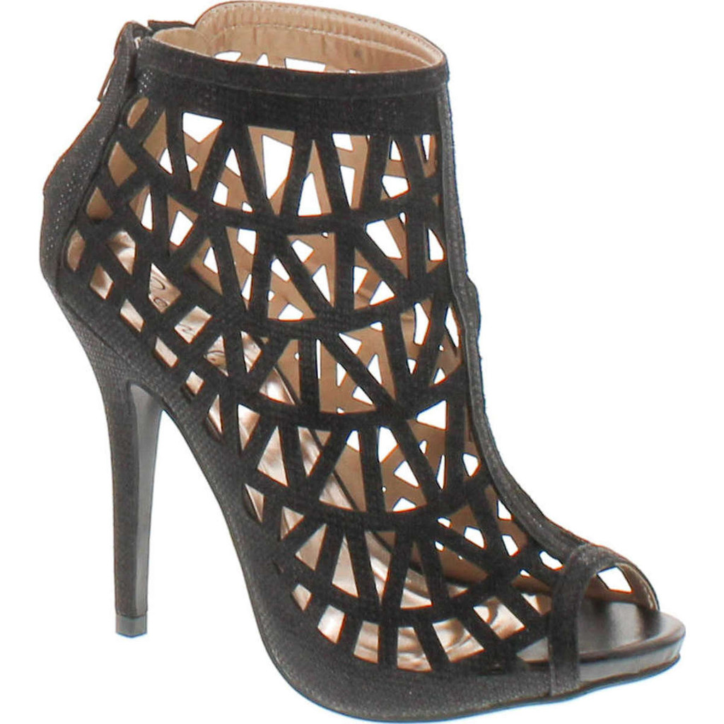 Bonnibel Cleo-3 Women's Back Zipper Stiletto Heel Cut Out Caged Sandals