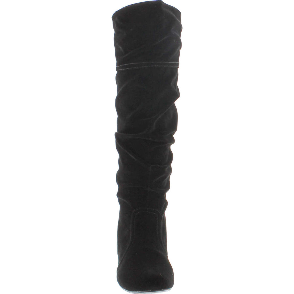 Qupid Women's Neo144 Leatherette Basic Slouchy Knee High Flat Boot