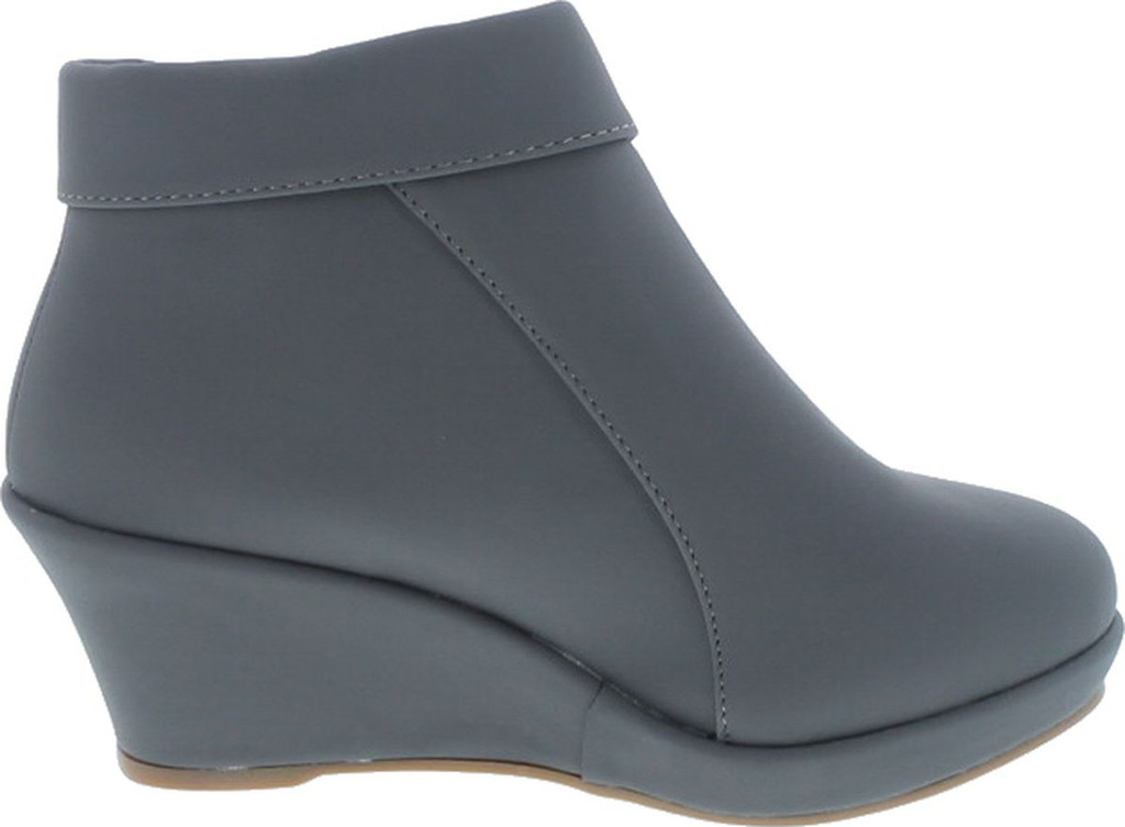 Lucky Top Stella-6K Children Girl's Platform Wedge Heel Fold Over Ankle Booties