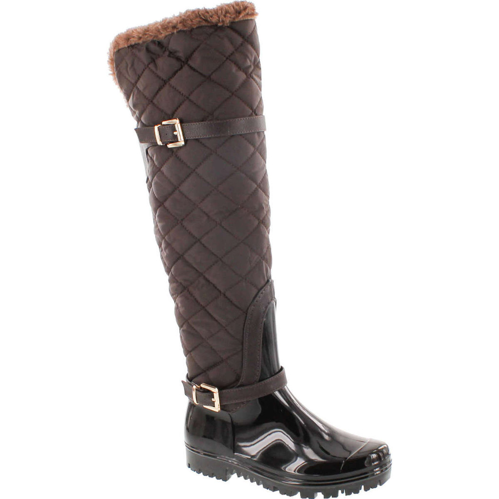 Forever Link Women's Carrie-66 Motorcyle Quilted Buckle Boots