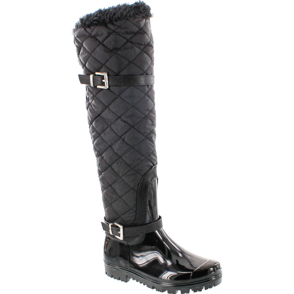Forever Link Women's Carrie-66 Motorcyle Quilted Buckle Boots