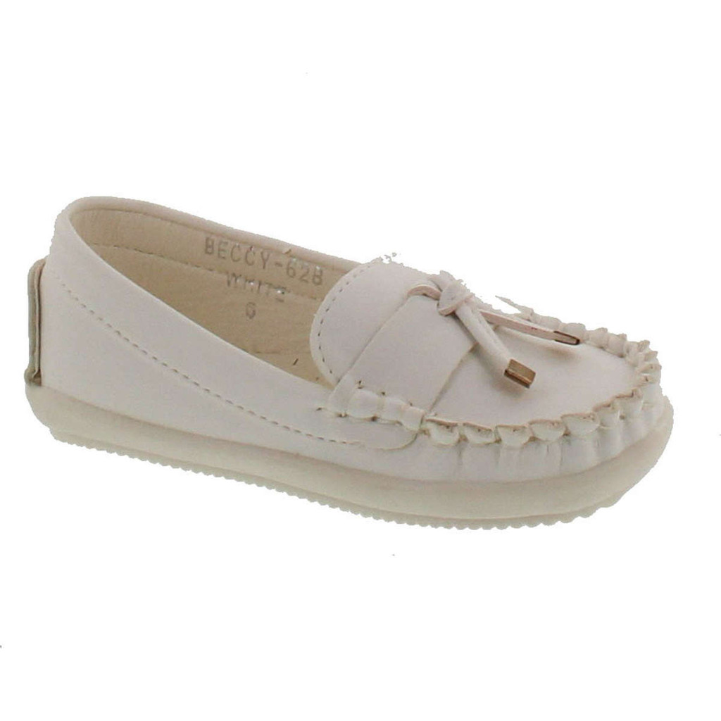 Via Pinky Beccy-62B Children Girl Comfort Slide On Moccasin Top Flat Loafers